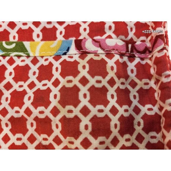 Vera Bradley Quilted Floral Tote Bag With Button Closure - Picture 10 of 14